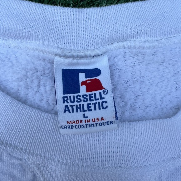 VTG Russell Athletic Sweatshirt Mens Large White Boxy West Penn Open Tennis 90s - Picture 4 of 11